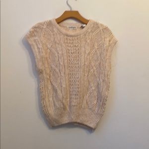 ANN TAYLOR LINEN BLEND CREAM VEST SIZE M